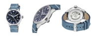 Gevril Men's Vaughn Swiss Automatic Blue Italian Leather Strap Watch 44mm